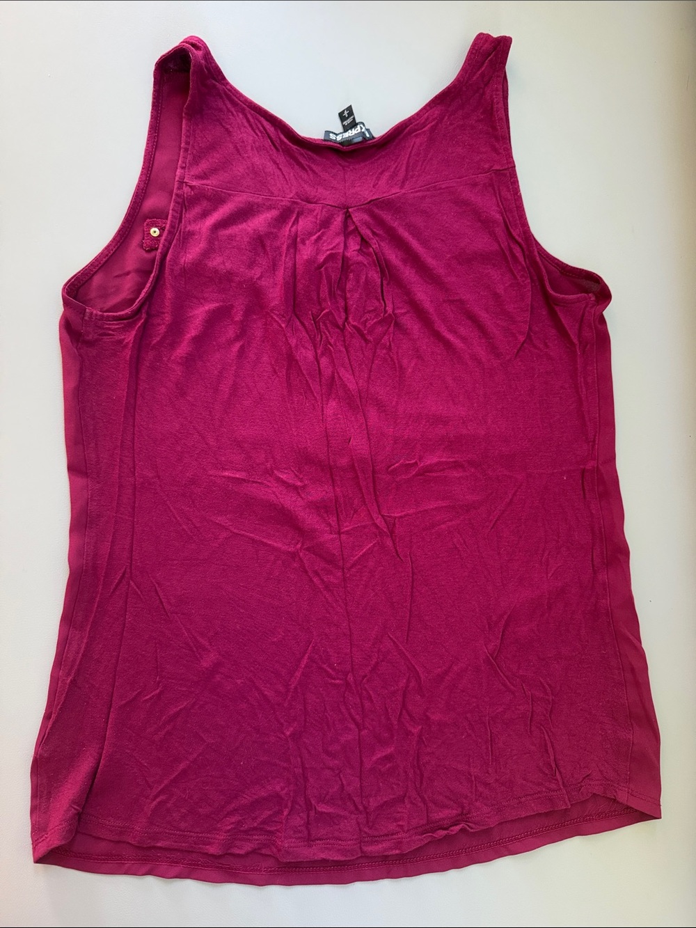 Express Magenta/Deep Raspberry/Plum Sleeveless Tank Top Small Gold Zippe - Picture 3 of 5